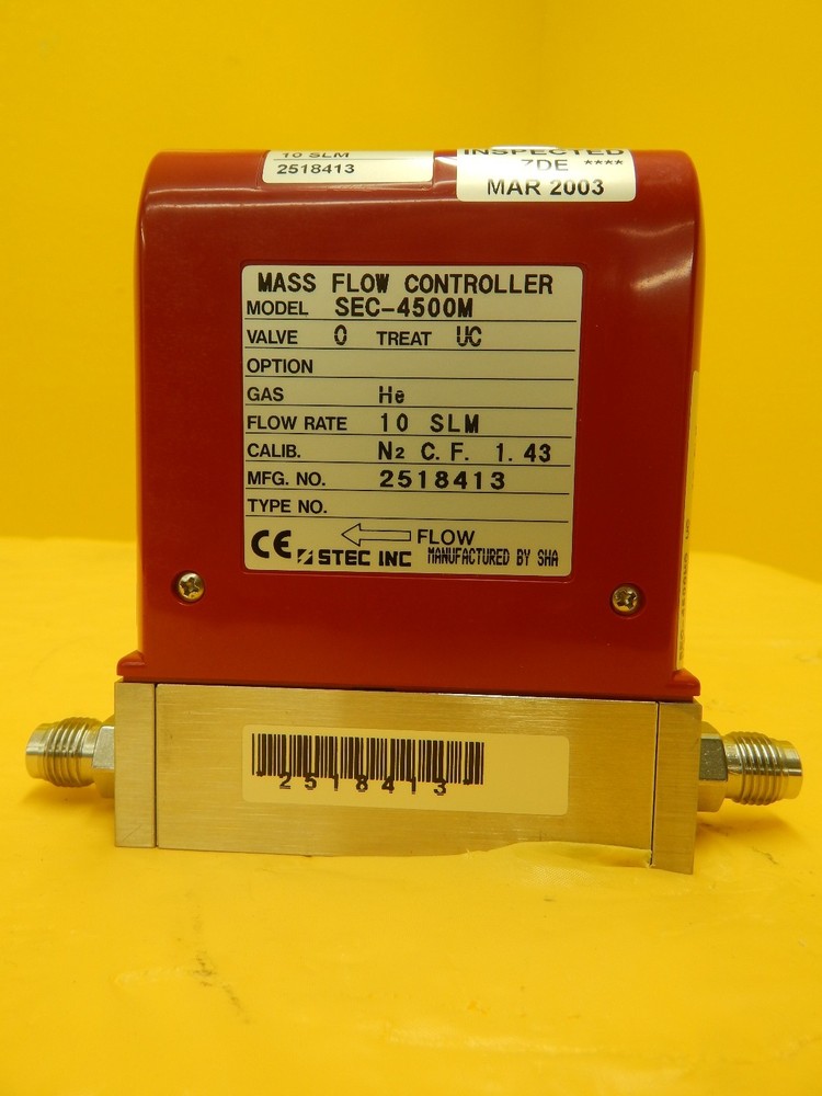 STEC SEC-4500MO Mass Flow Controller SEC-4500M 10 SLM He Working Surplus