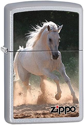 Zippo Lighter- Personalized Message Engrave White Horse Windproof Lighter #Z431