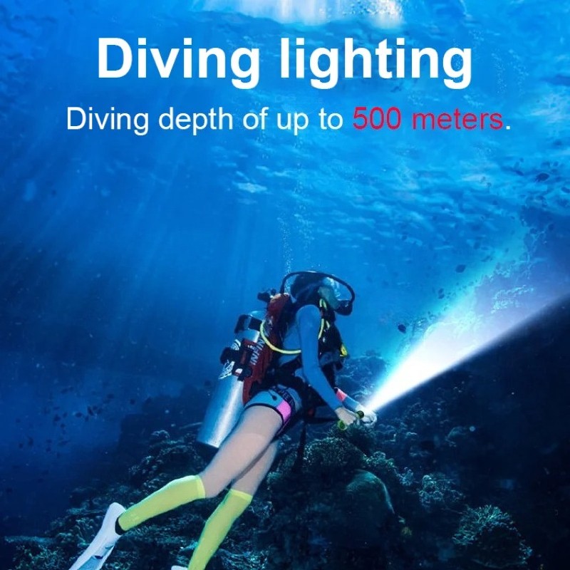 Professional LED Diving Flashlight Underwater Scuba Dive Torch Lamp Diver Light