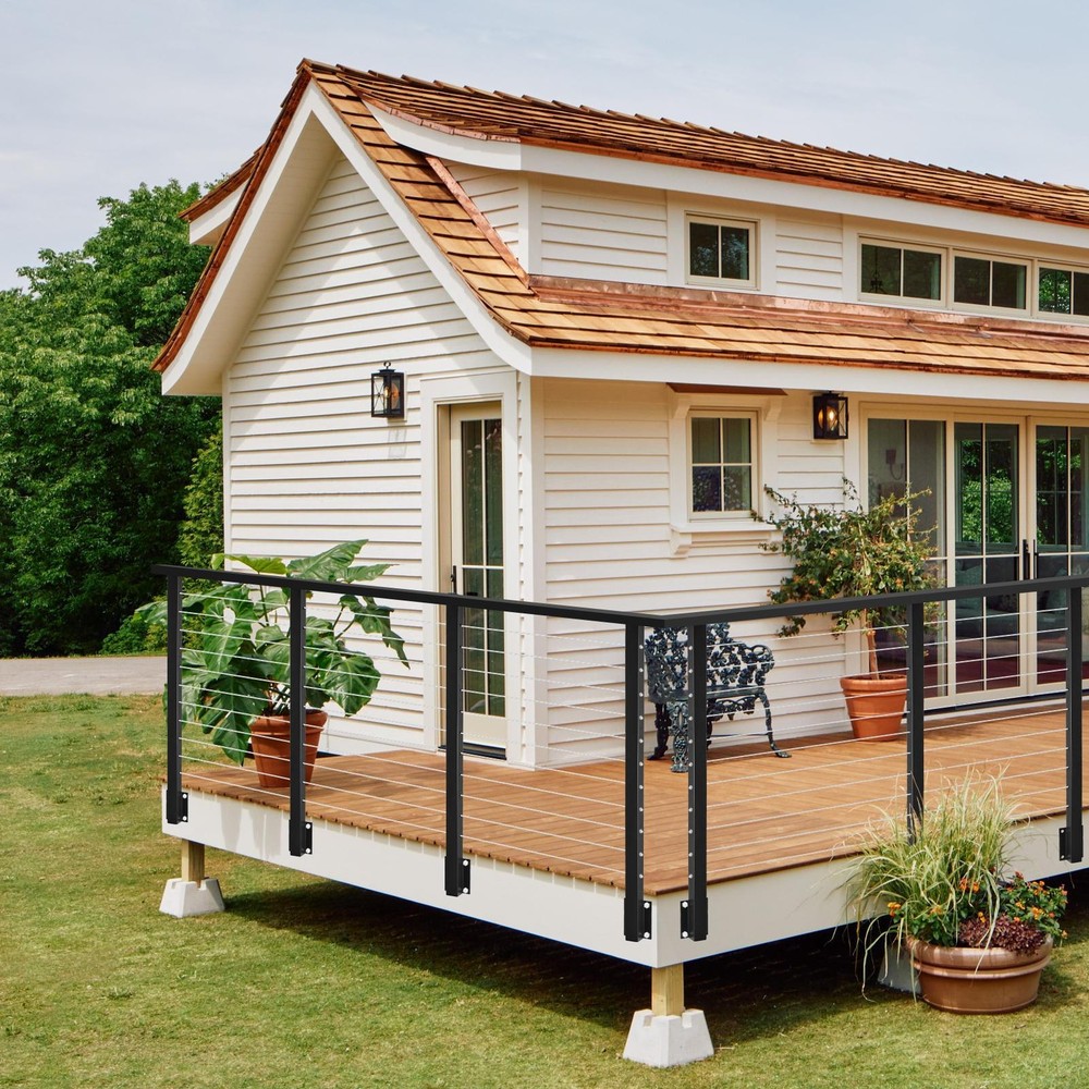 Side Mount Black Cable Railing Kit 38 Inch Cable Railing System