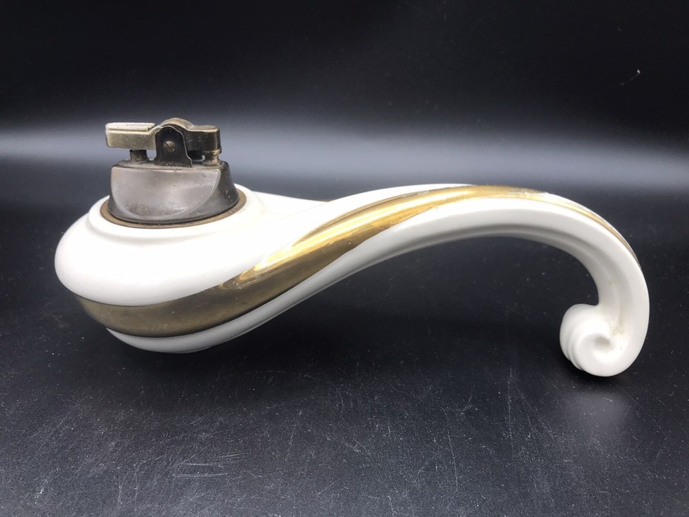 MCM Ronson FANTASY Ceramic and Gold Table Lighter