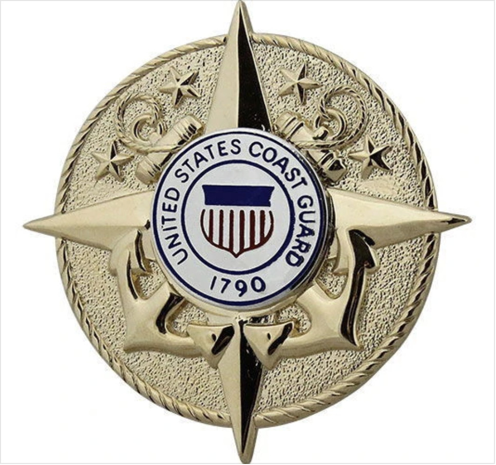 GENUINE U.S. COAST GUARD BADGE: COMMANDANT STAFF - REGULATION SIZE
