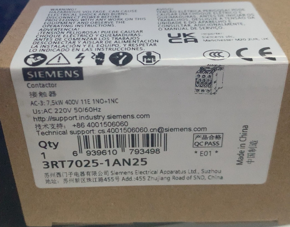 1pcs SIEMENS Contactor 3RT7025-1AN25