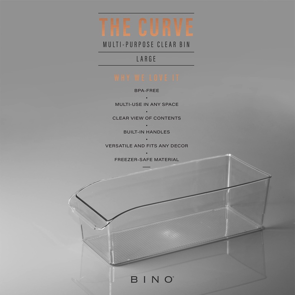 BINO | Plastic Storage Bins, Large | THE CURVE COLLECTION | Multi-Use Fridge ...