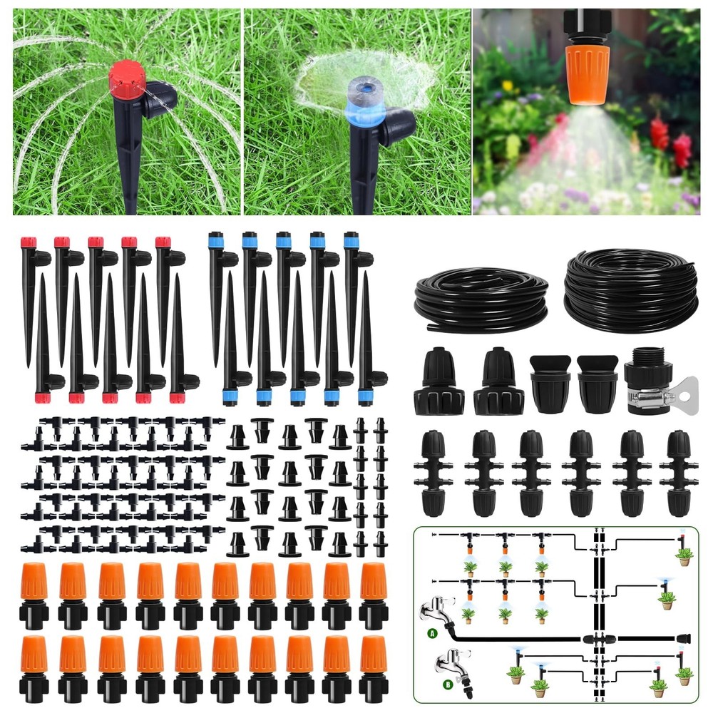 260 FT Drip Irrigation System Kit, Automatic Garden Watering System with 2/5"...