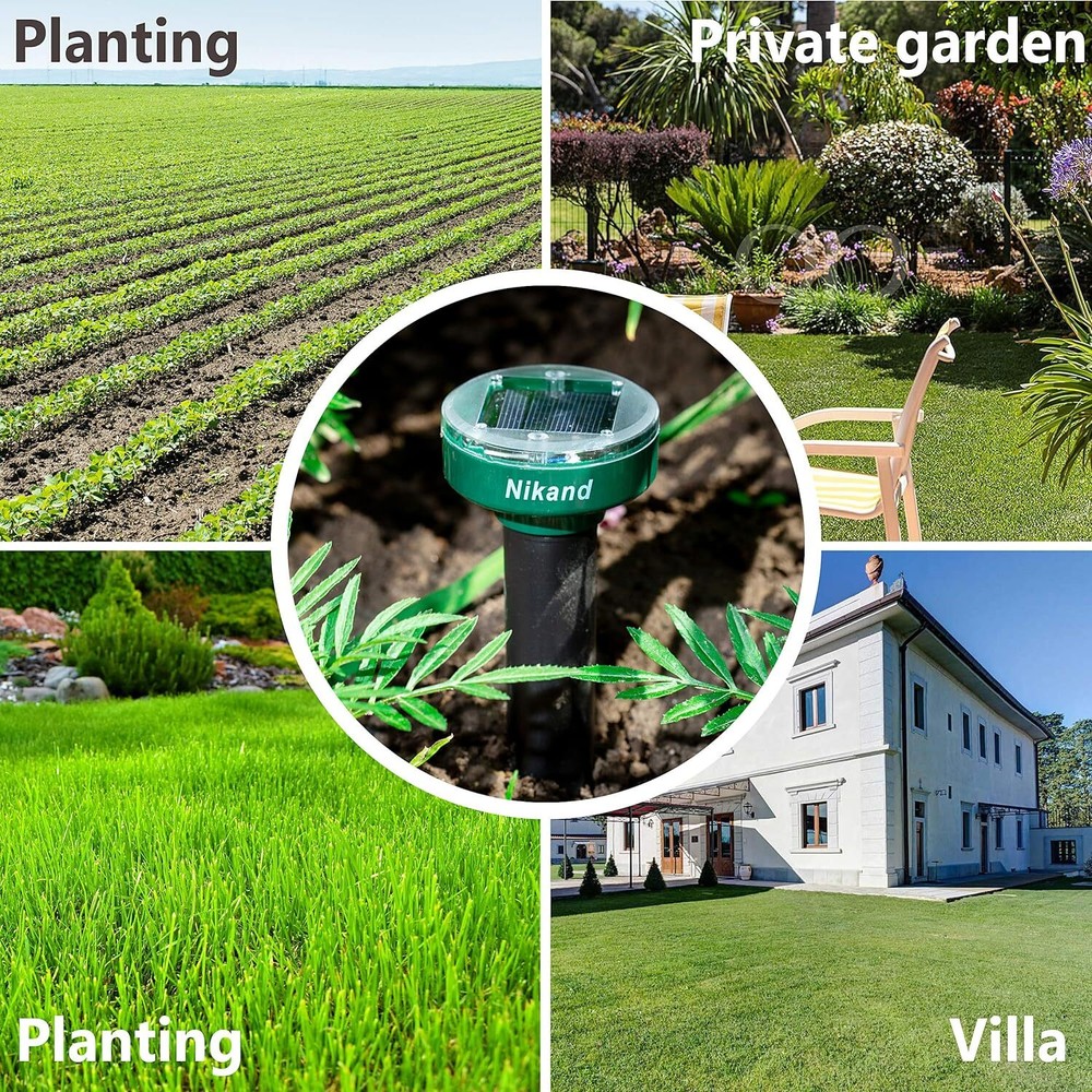 4 Pack Ultrasonic Mole Gopher Repellent Waterproof Sonic Pest Control Device