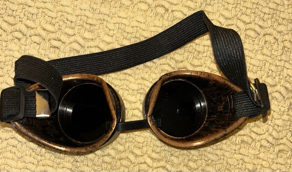 Steampunk Brown Round Goggles with Black Strap