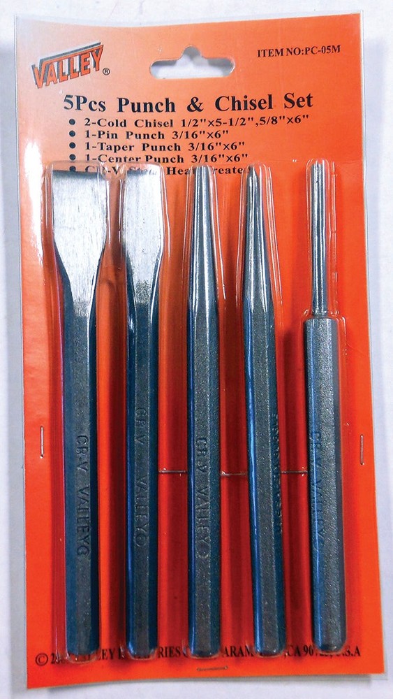 5pc Punch and Chisel Set Chrome Vanadium