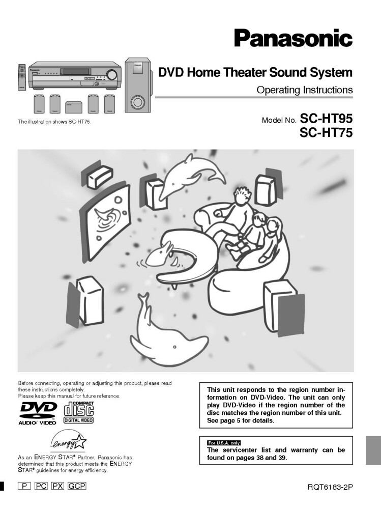 Panasonic SC-HT75 SC-HT95 Home Theater System Owners Instruction Manual