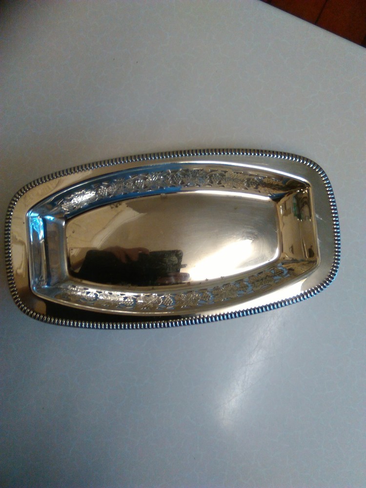 Vintage Silver Plated Rectangular Serving Dish with Pierced Sides (1036)