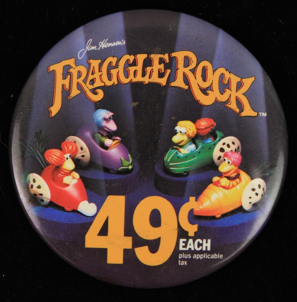 1980s McDonald's Fraggle Rock 3.5" Pinback Button