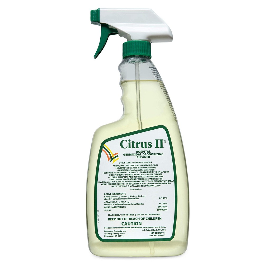 Citrus II Hospital Germicidal Deodorizing 22 Fl Oz (Pack of 1), Yellow