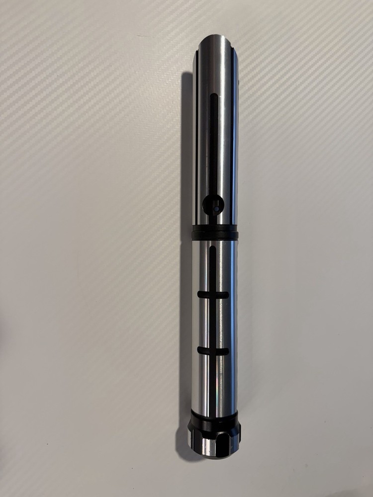 Lightsaber Hilt: Single Button, Silver And Black, Empty Hilt