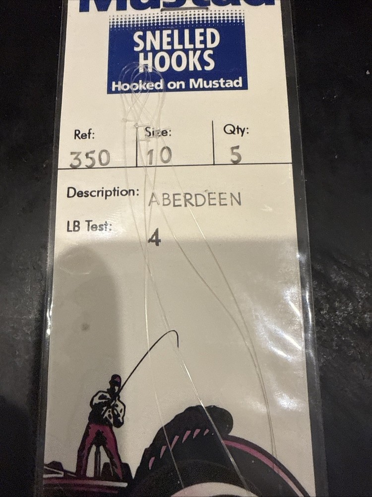 Mustad Ref 350 Size 10 4lb Test Qty 5 Per Pack