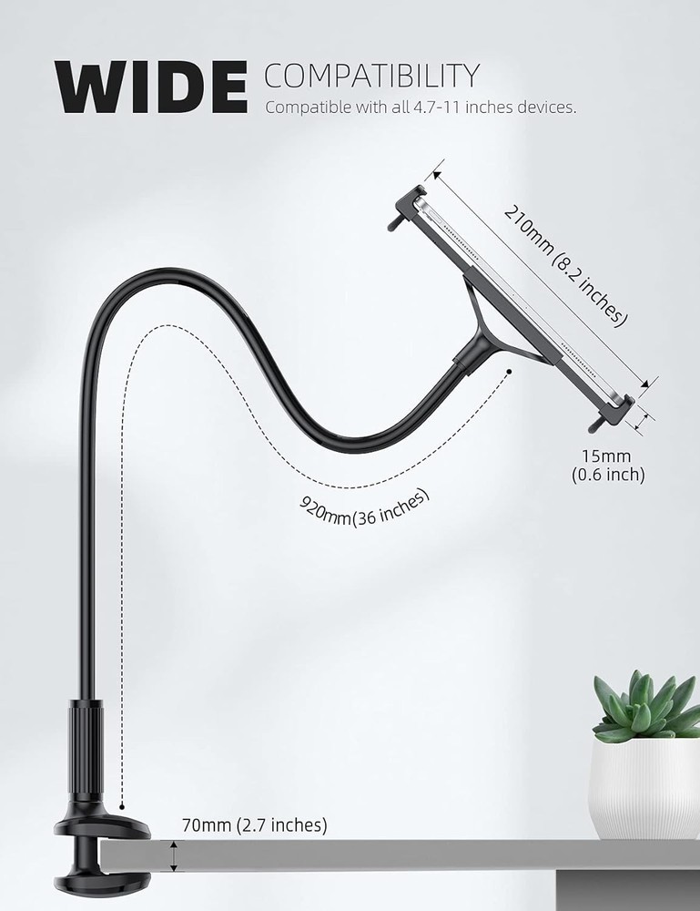 Ergonomic Tablet Holder for Bed - Wide Device Compatibility