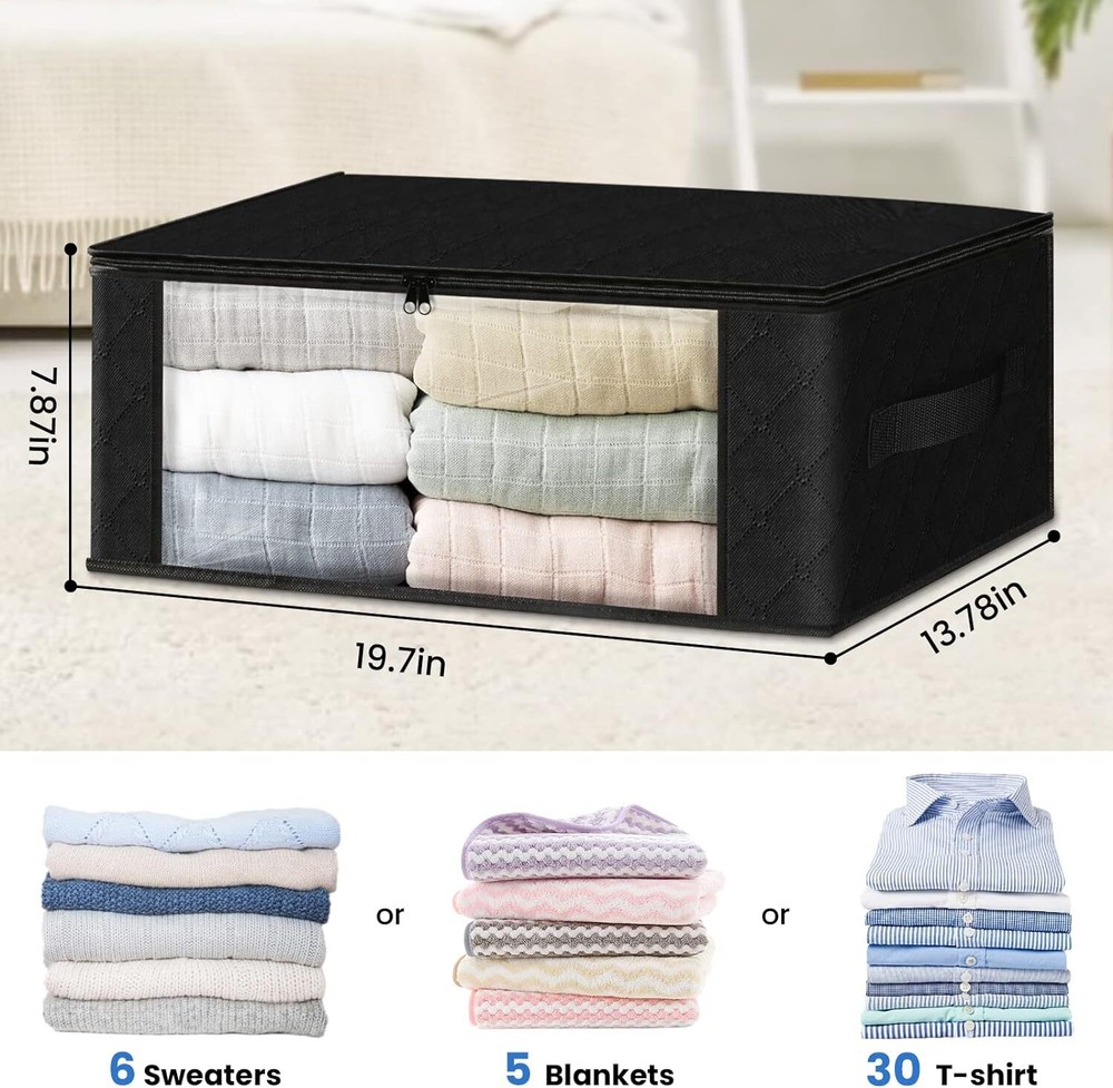 HomeHacks Storage 3-Pack Clothes Organizer Storage Bags Foldable Storage Box