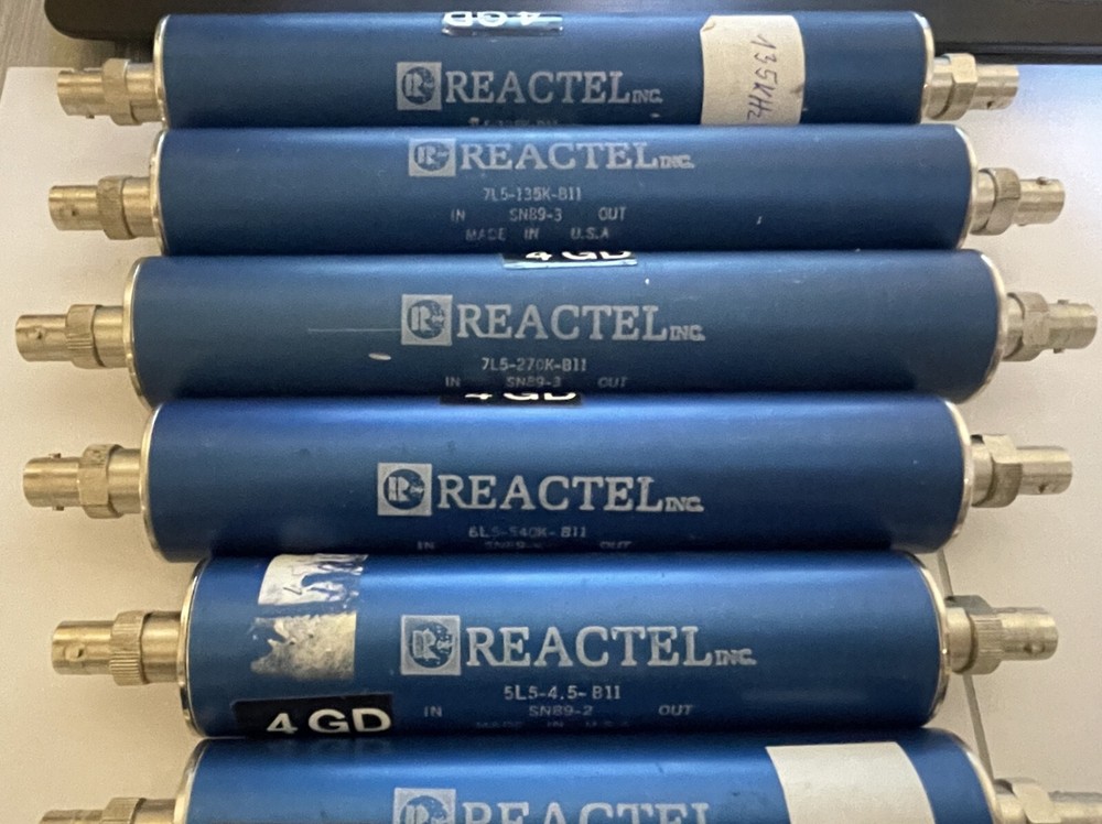 Lot of 8 tubular REACTEL bandpass filter