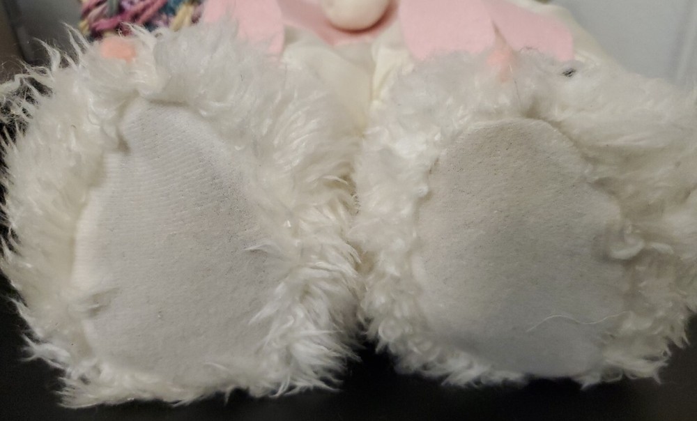 Spring Bear by Brinton 1995 Easter Bunny Self Standing White Scruffy Rabbit Bear