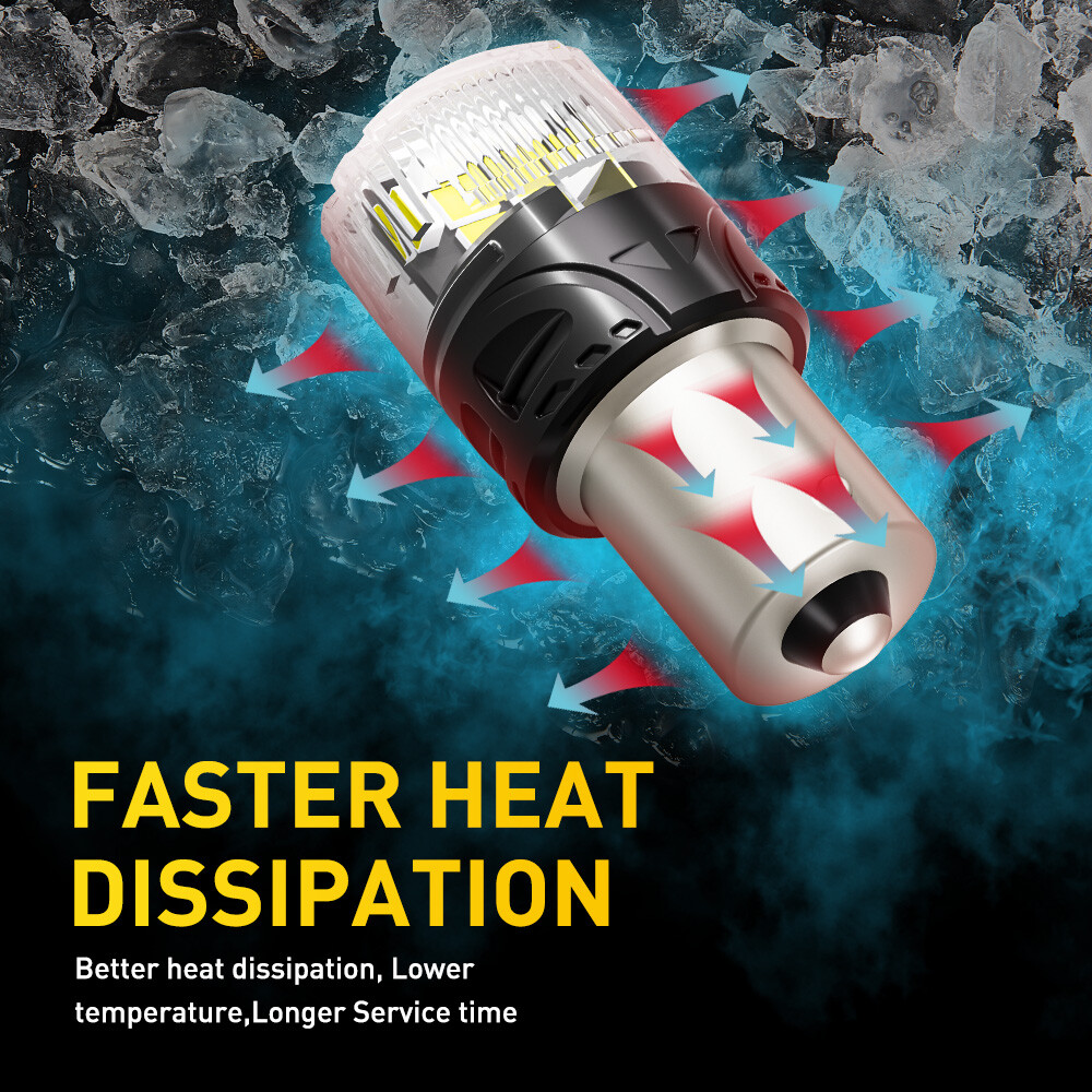 AUXITO 1156 LED Reverse Backup Light Bulbs Super Bright White 6500K 4000LM BA15s