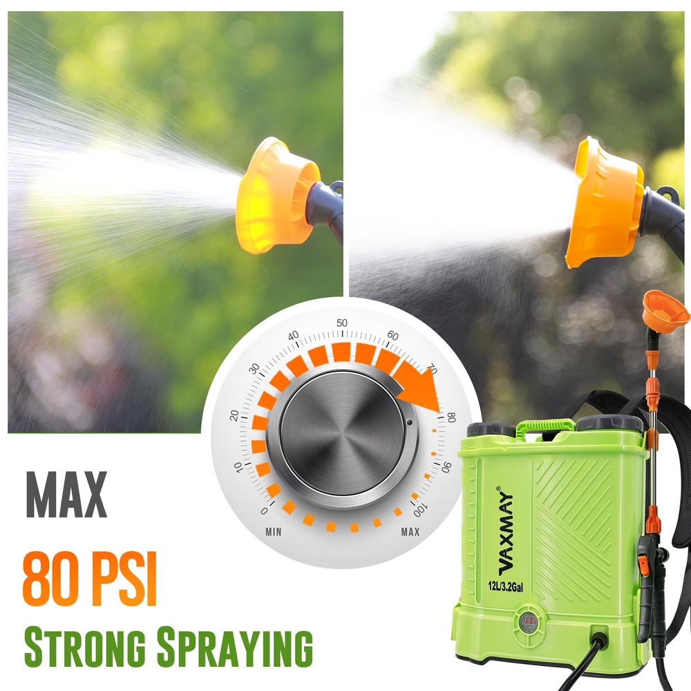 TaskStar 4 Gallon Battery Powered Backpack Sprayer with 20V Strong Battery -Lawn