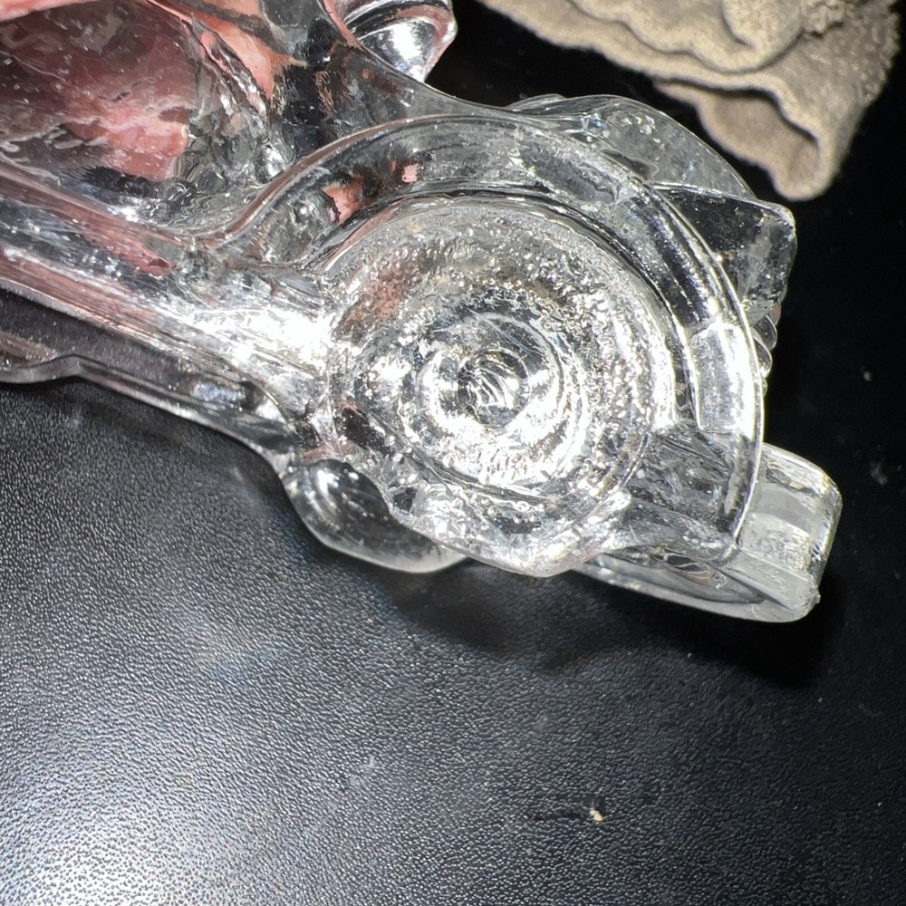 FIRE ENGINE GLASS CANDY CONTAINER ENGINE 1930s VICTORY GLASS