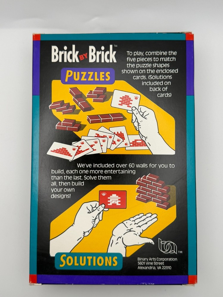 Brick By Brick Puzzle Game 60 Puzzles Binary Arts Brain Teaser Complete