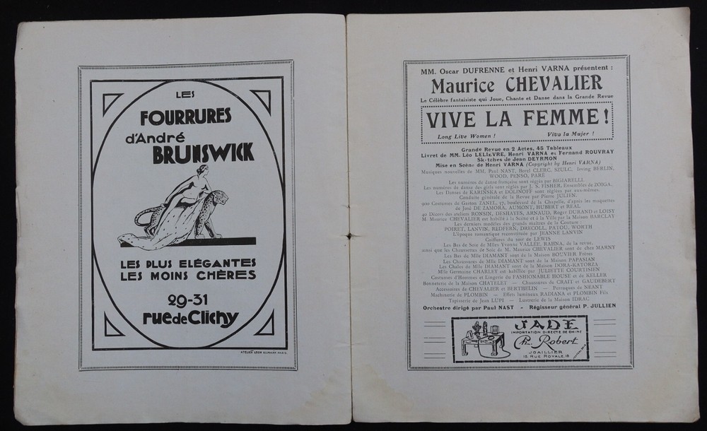 1920 PALACE Music Hall Art Deco Style Program