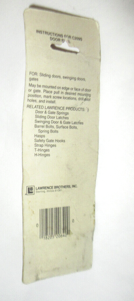 Lawrence Brothers 7" Zinc Door Pulls