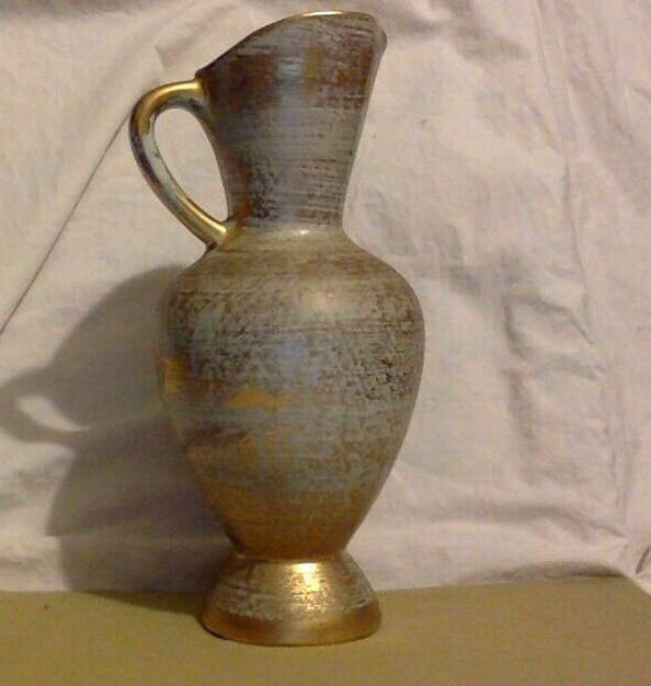 Vintage Stangle Pottery. 12" Tall Pitcher. Original Sticker.