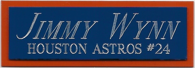 NOLAN RYAN ASTROS NAMEPLATE FOR AUTOGRAPHED Signed Baseball Display CUBE CASE