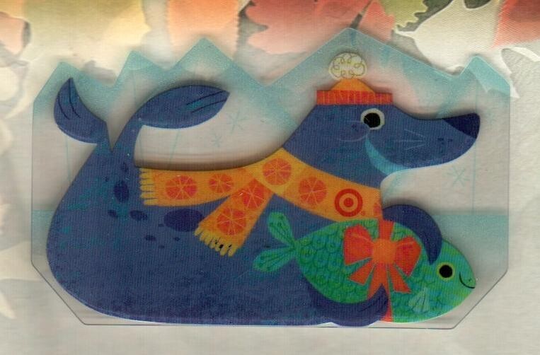 TARGET Seal with Gift Fish ( 2007 ) Die-Cut Gift Card ( $0 )