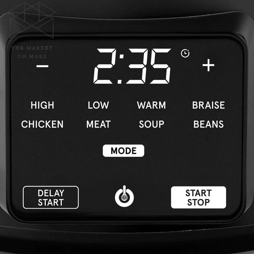 Programmable Slow Cooker 4.5 Qt with Digital Controls and Auto Keep Warm, Black