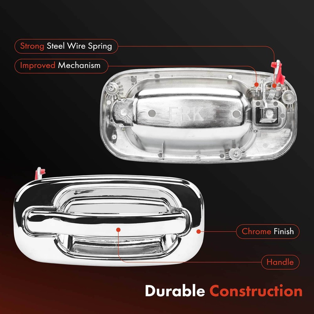 3x Chrome Front &Tailgate Exterior Door Handle for Chevy Silverado 1500 2500 GMC