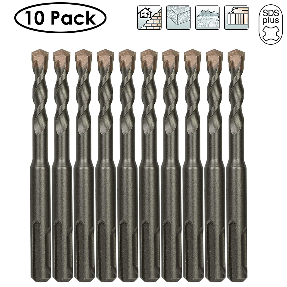 Drillforce 10PCS 5/16" X4" Rotary Hammer Drill SDS+ Masonry Concrete Drill Bits