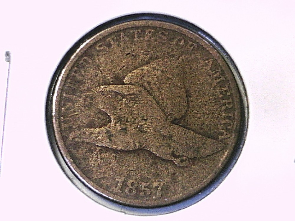 1857 Flying Eagle Cent Genuine Raw Ungraded 01005