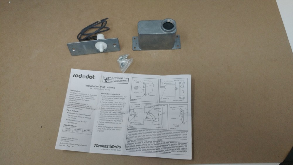 AUTOMATIC DOOR OPERATED LIGHT SWITCH ABB / THOMAS & BETTS DN415