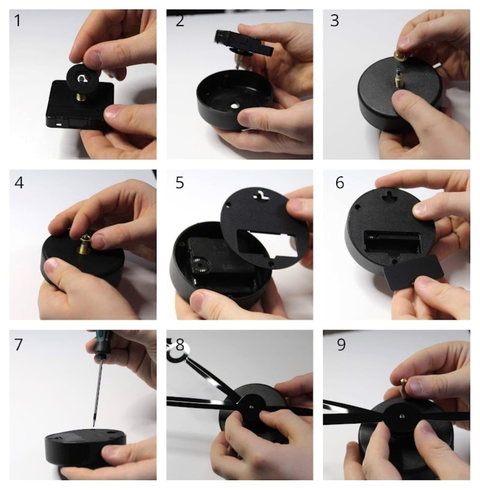 High Torque Clock Movement (Silent) with 8" Large Spaded Hands #34 - Wall Mount