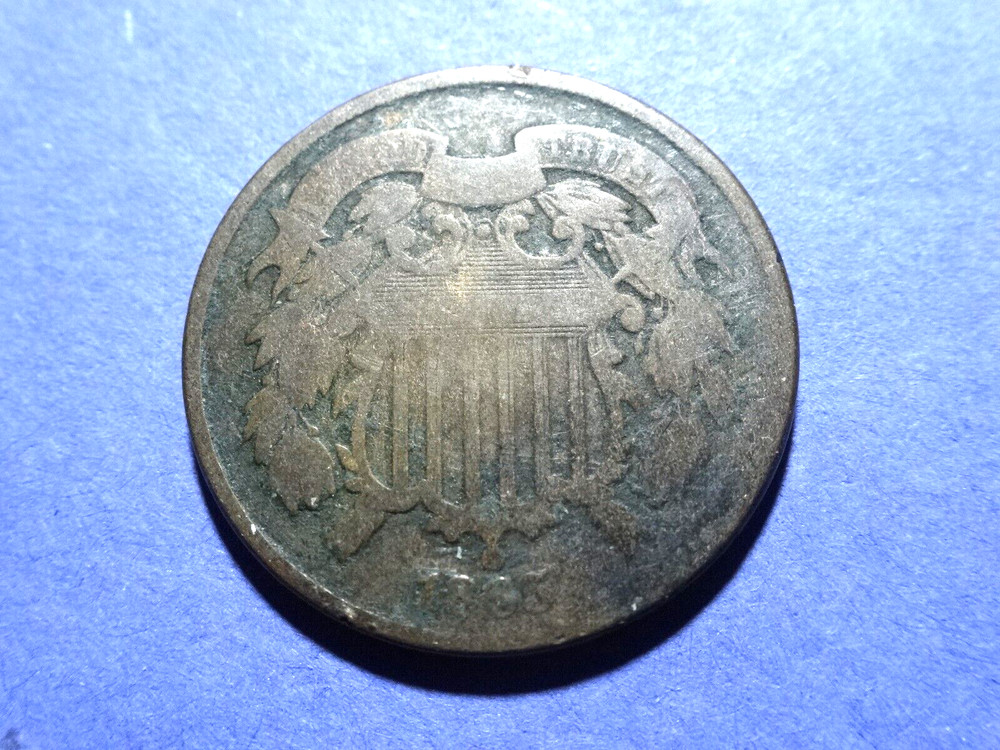1865 Fancy 5 Two Cent  Good