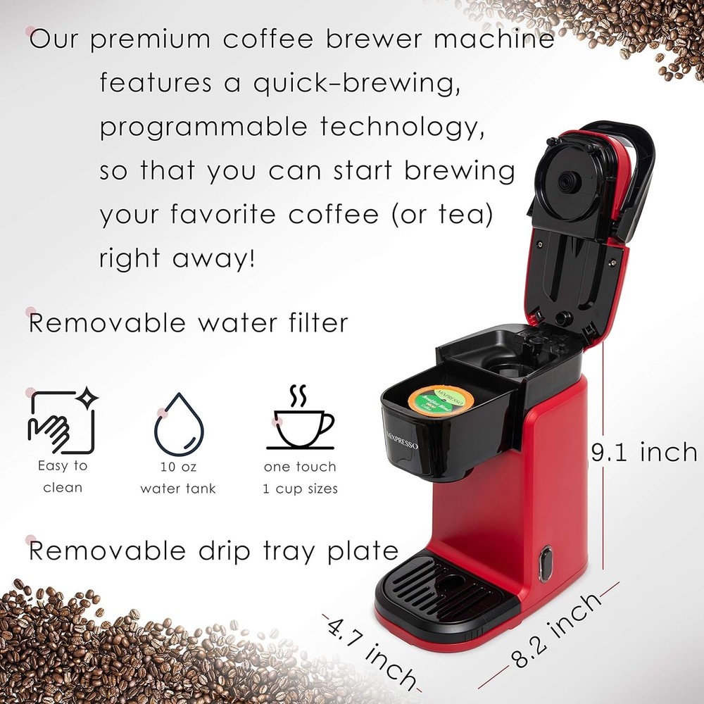 Personal 12oz Coffee Maker - Instant Single Cup Brewer with Quick Brew Tech