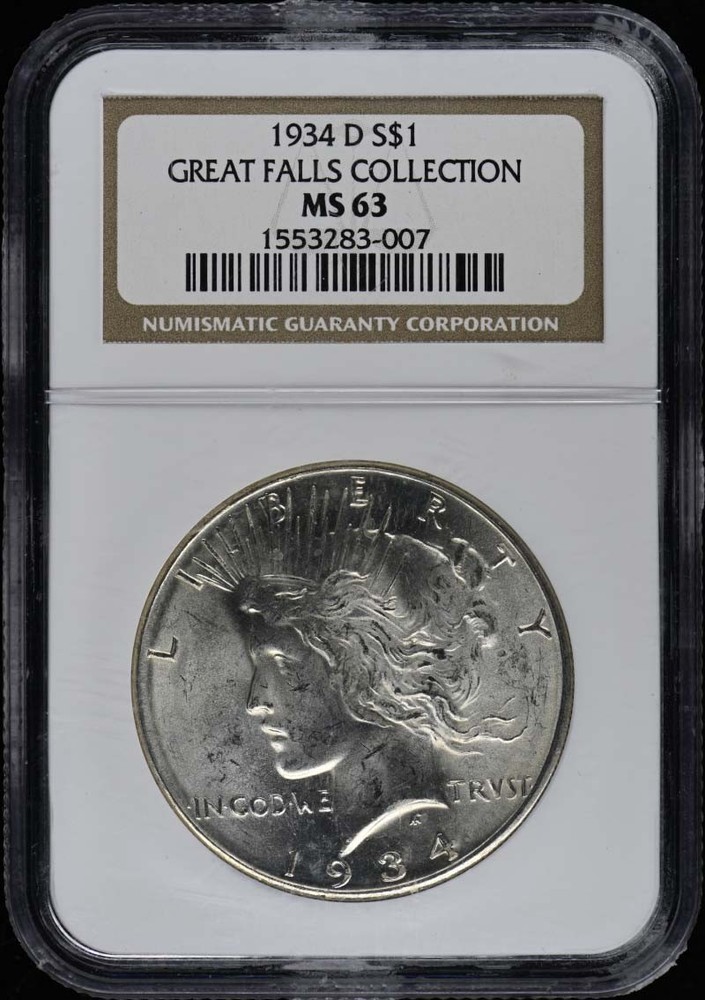 1934-D Peace Dollar S$1 NGC MS63