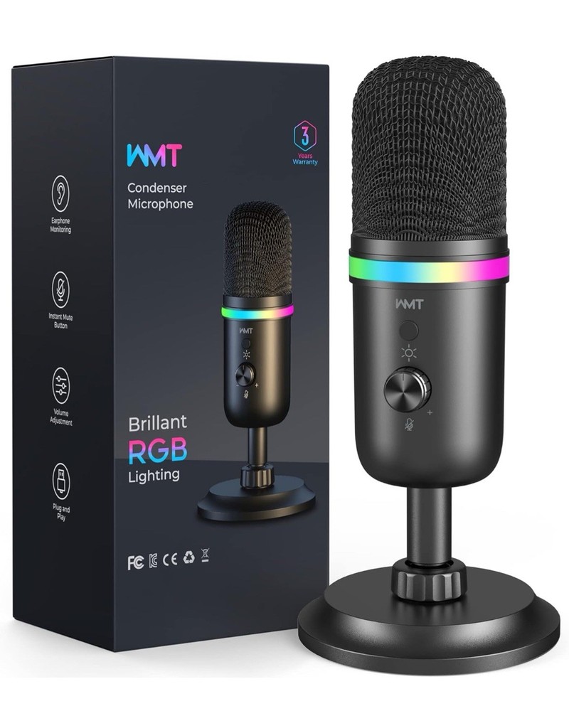 USB Microphone - Gaming Microphone for PC/MAC/PS4/PS5/Phone- Color Changing Mode