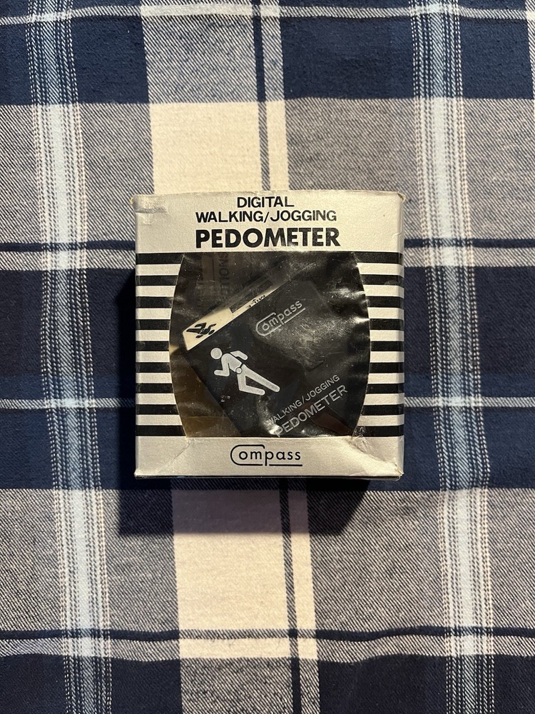 Vintage Compass Digital Walking/Jogging Pedometer with Box and Manual Model 974