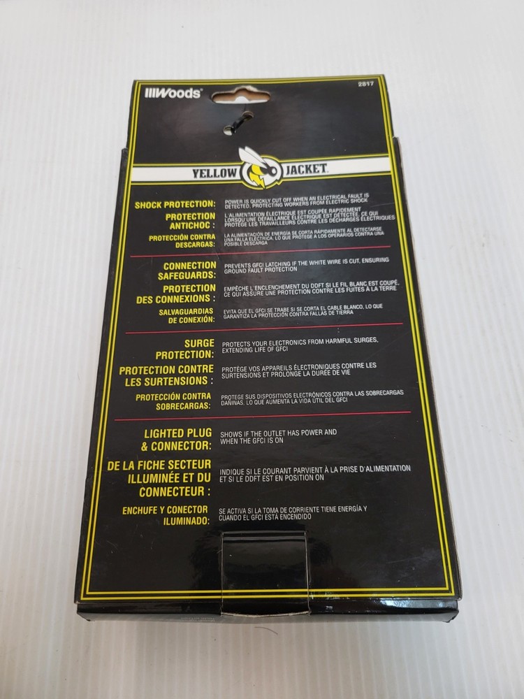 Woods 2ft GFCI/DDFT Ground Fault Circuit Interrupter 2817