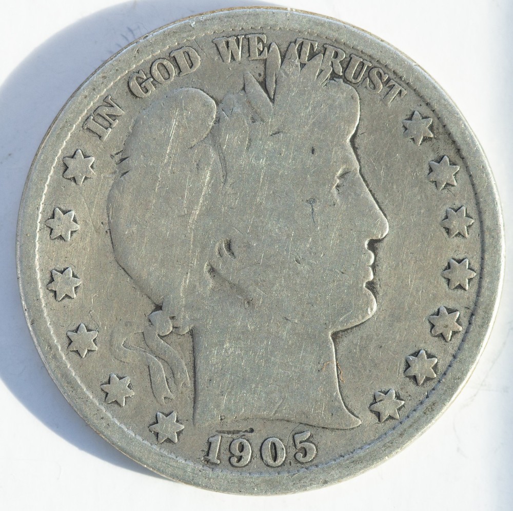 1905 -S Barber Silver half dollar - (AP 22199)