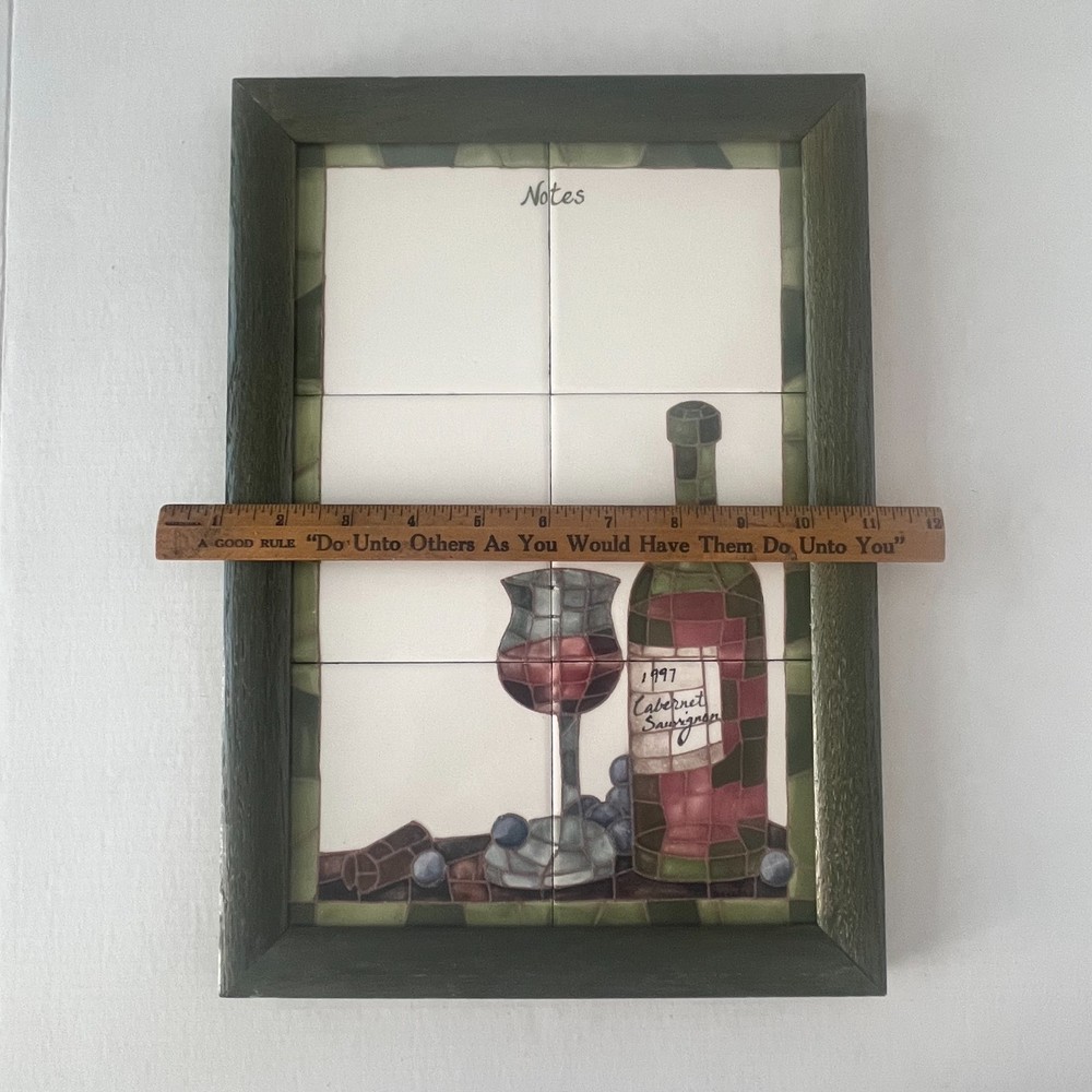 1997 Cabernet Wine Write on Wipe Off Notes Ceramic TILES Framed Empty Nest