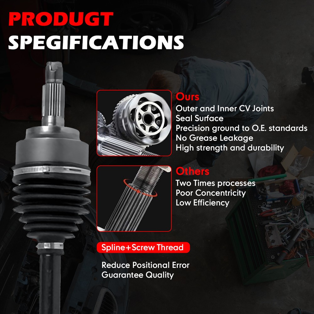 Front Left & Right CV Axle Assembly for Honda Accord 2003-2007 2.4L Auto Trans