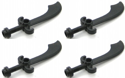 4x LEGO Part Black Sword Scimitar