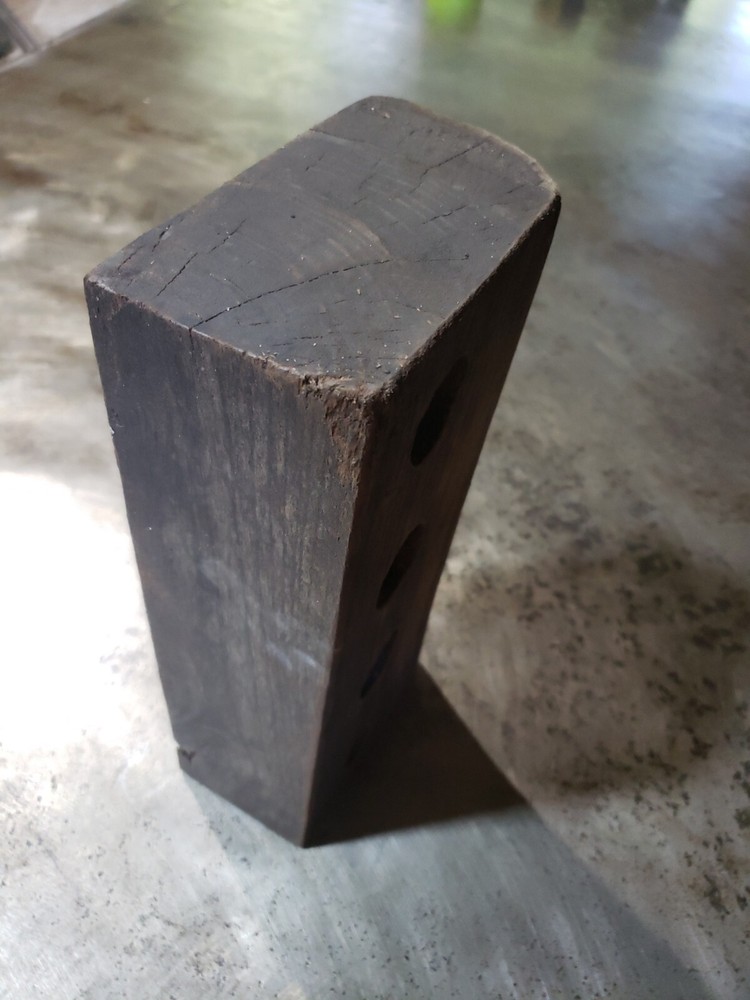 Walnut Live Edge thick Wood Block Rustic Planter Old Primitive