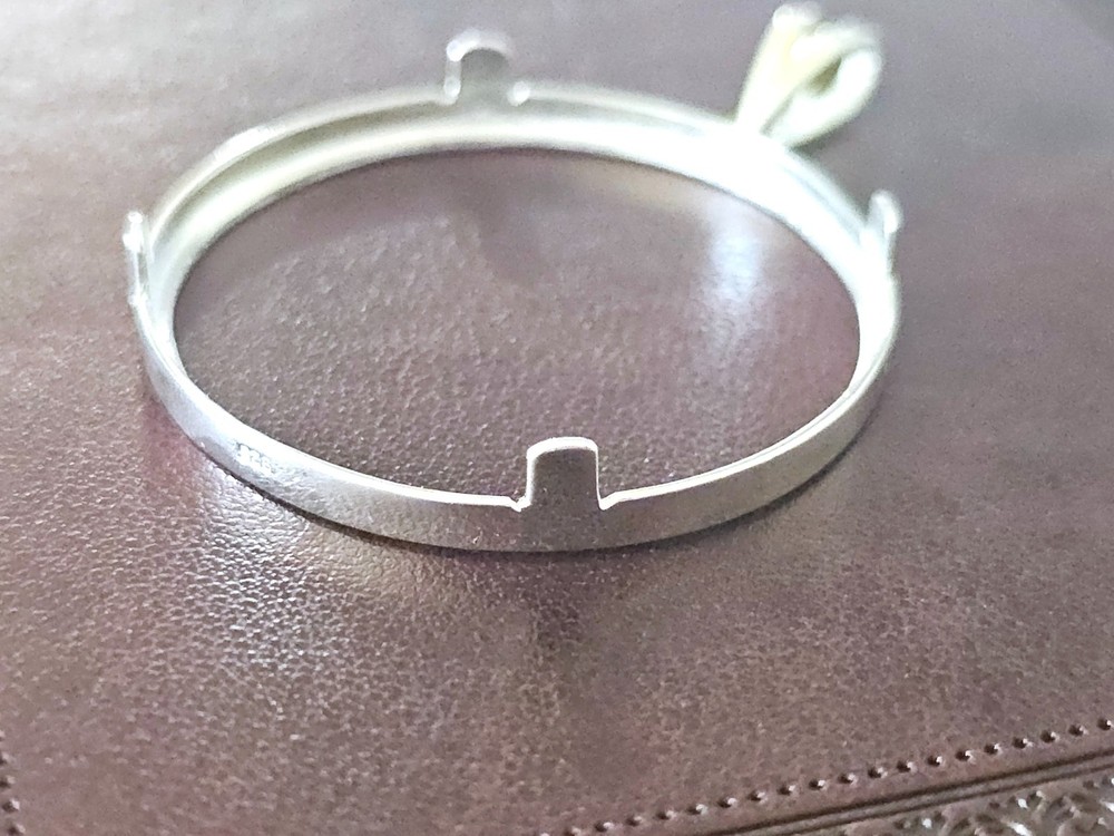 925 Sterling Silver Prong Back Simple Bezel for 36mm Coins