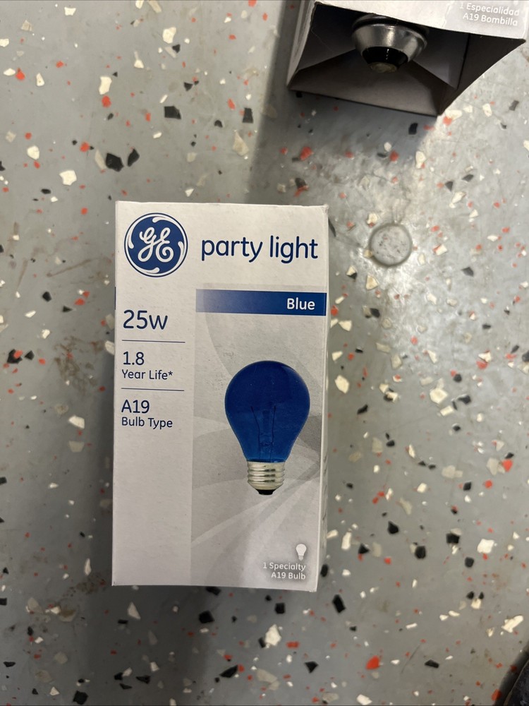 GE Lighting Party Light 49724 25-Watt Blue A19 Light Bulb